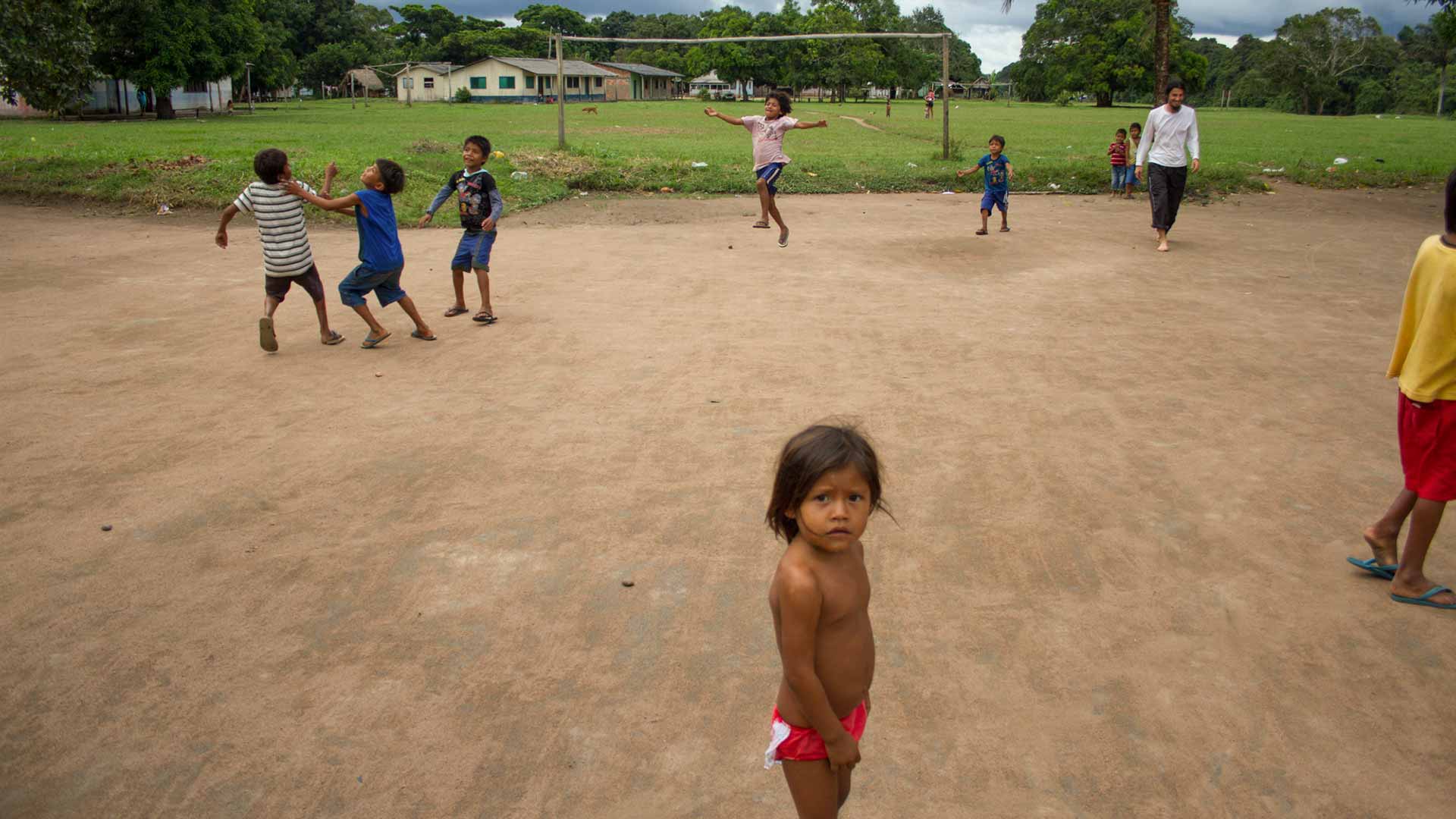 Tribal football in the  rainforest