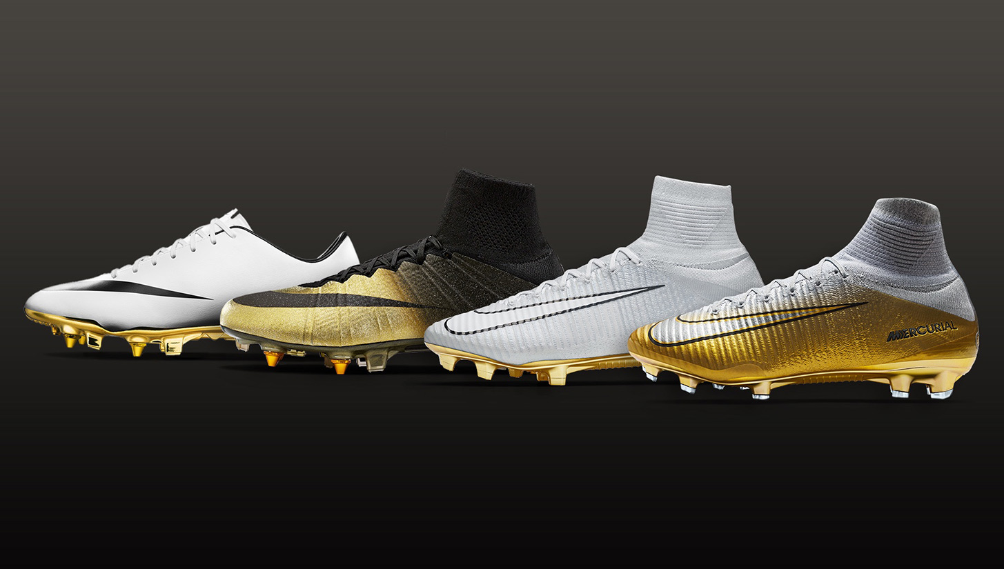 Cr7 gold and white boots on sale