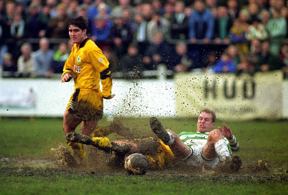 muddy football pitch