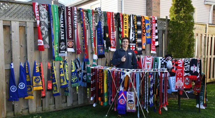 How A Canadian College Student Traded Maple Syrup for Football Scarves daniel robertson scarves