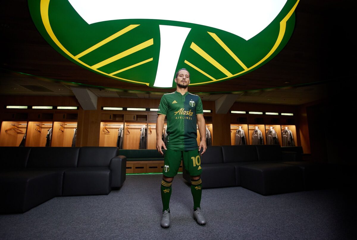 Adidas Portland Timbers FC 2021-22 Men's Authentic Primary Jersey with TikTok Logo S